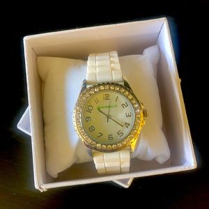 HLF White bling watch with rhinestones NWOT